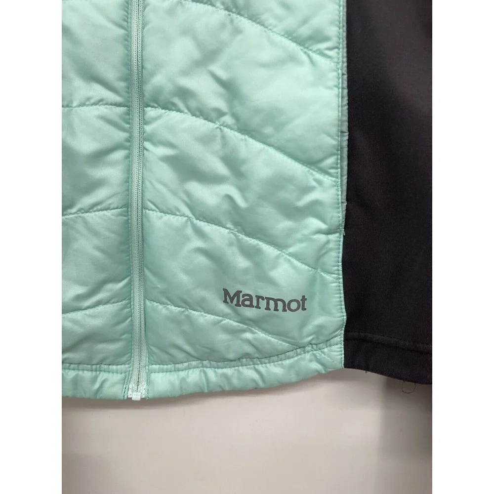Marmot Women's Quilted Lightweight Full Zip Jacket Mint Green‎ Charcoal XS